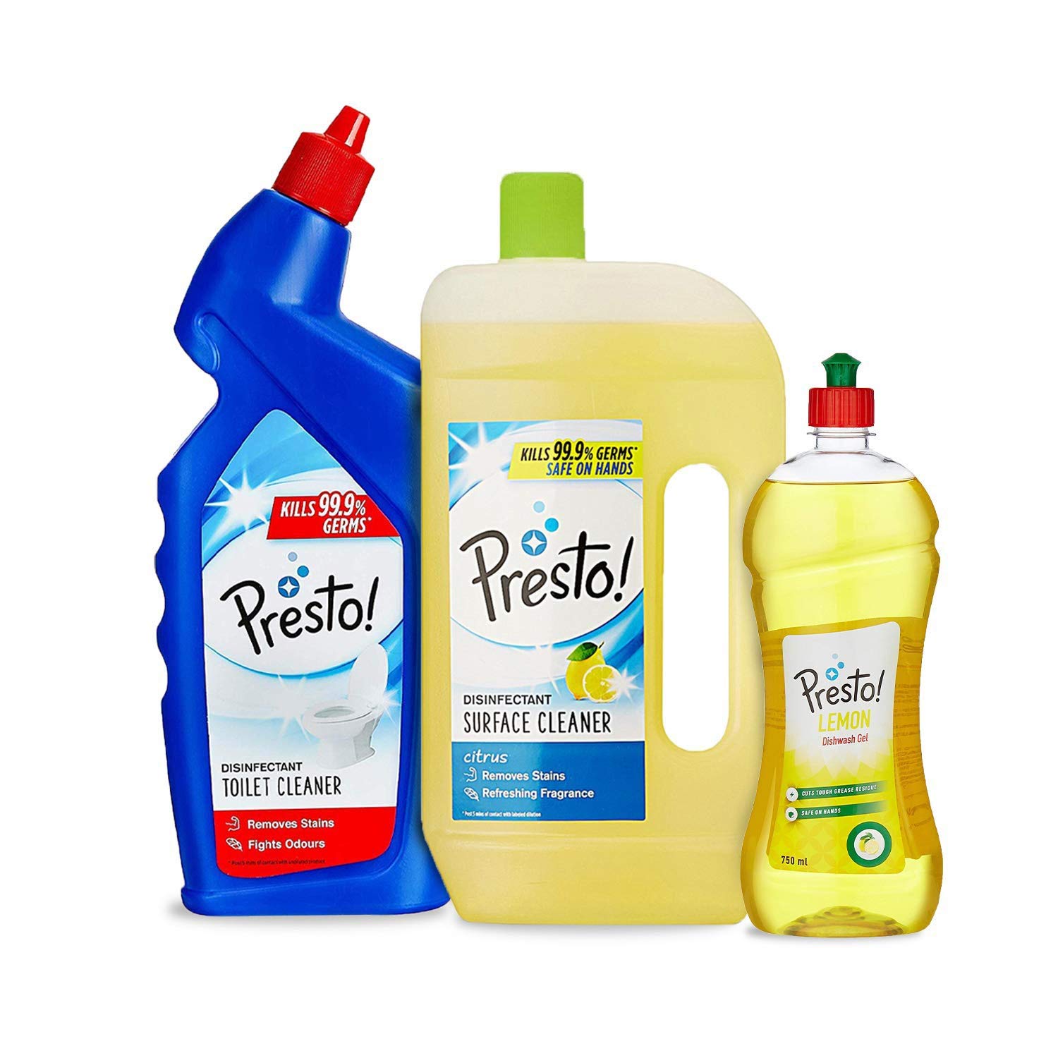 Grab Fast Presto! Combo (Toilet Cleaner+Surface Cleaner+Dishwash) Loot Deal shopping offers
