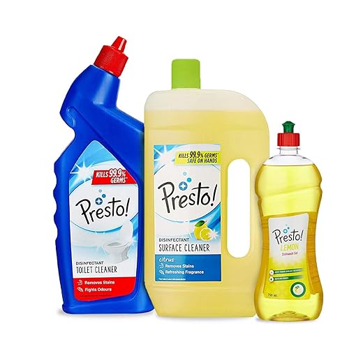 Grab Fast Presto! Combo (Toilet Cleaner+Surface Cleaner+Dishwash)
