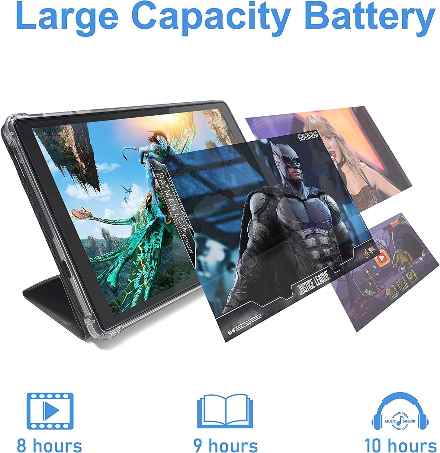 Tibuta Tablet, 10 inch Android 13 Tablet with Case, 4GB RAM 32GB ROM & Quad Core Processor, 5.0MP Front+8.0MP Rear Camera, 6000mah Bluetooth IPS Tablets