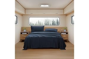 SWEET HOME COLLECTION Camping Sheets Queen Size - Outdoor Air Mattress Sheet Set – Built-in Corner Straps for Air Mattress & Camping Use – Designed for Inflatable Beds & Tailgate Sleepovers, Navy