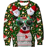 Lovekider Boys Christmas Ugly Sweater Size 4-16 Kids Funny 3D Xmas Sweatshirt Inner Fleece Pullover