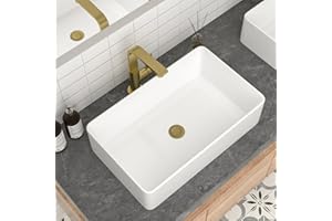 Mocoloo Bathroom Vessel Sink Rectangular 21"X14" Modern Rectangle Countertop Vessel Sink White Porcelain Ceramic Lavatory Vanity Sink Above Counter Basin