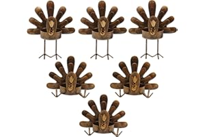FORUP 6 Pack Metal Turkey Tea Light Candle Holders, Thanksgiving Decoration for Home, Metal Turkey Candle Holder, Thanksgiving Candle Holder
