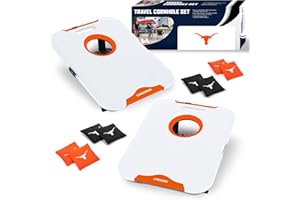 Wild Sports NCAA Pro Football All-Weather Cornhole Set - Travel Bean Bag Toss Set Includes 8 Bean Bags