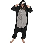 DarkCom Unisex Adult Mole Rat Onesie Halloween Costume One Piece Animal Pajamas Women Men Sleepwear Christmas Pajamas