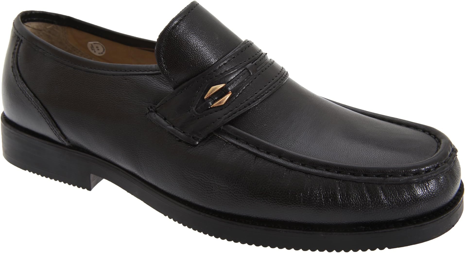 Mens Wide Fitting Saddle Trim Moccasin Type Casual Shoes