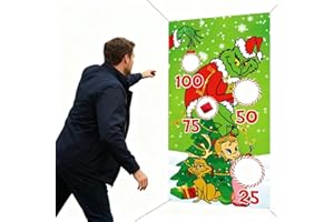 ATVSCAY Christmas Bean Bag Toss Games with 4 Bean Bags Winter Snowflakes Hanging Toss Game Decoration Christmas Party Games Christmas Party Favor Supplies for Children Family