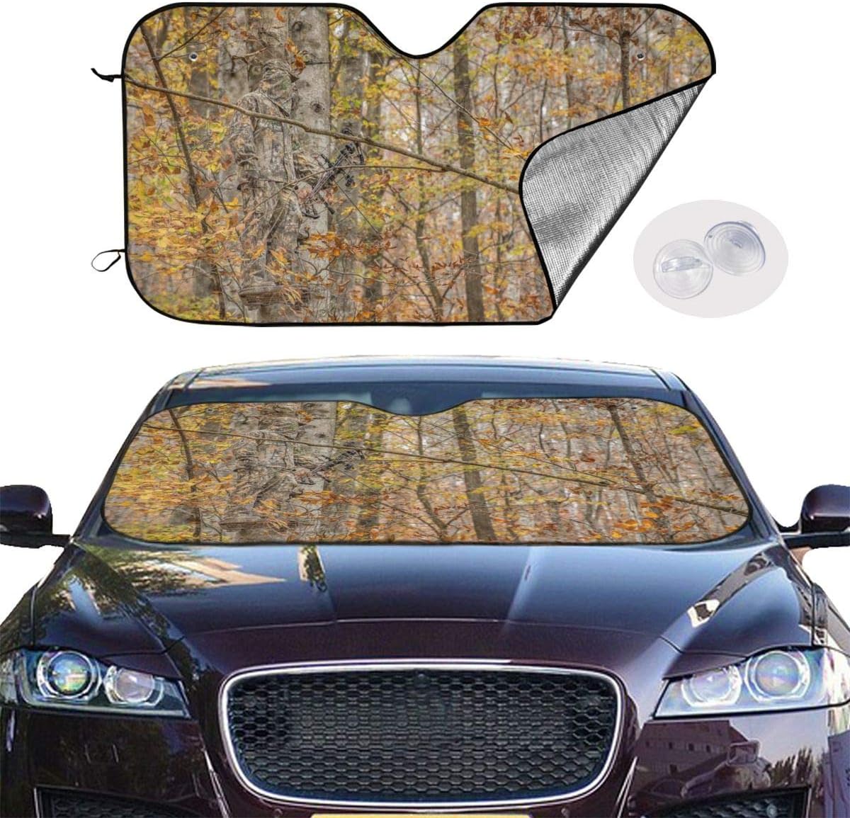 Car Windshield Sun Shade Forest Trees Camouflage Printed