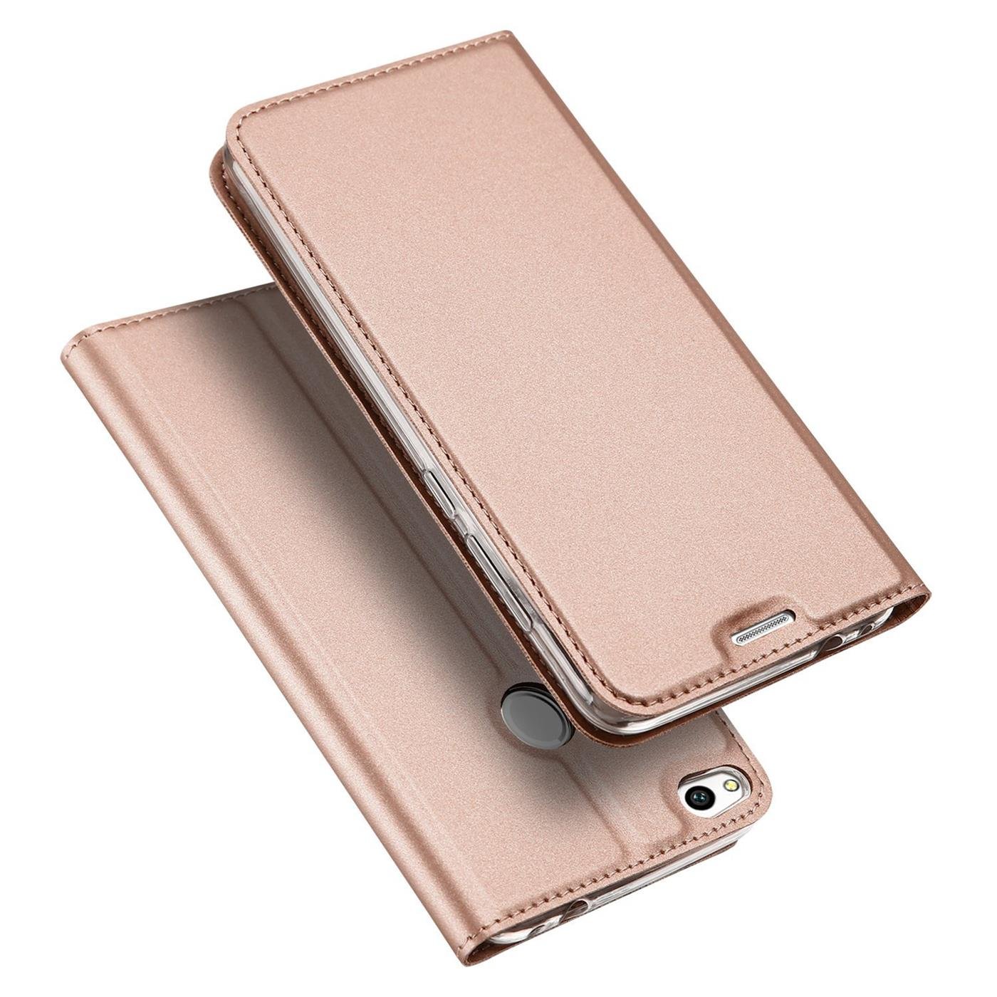 Verco Case compatible with Huawei P8 Lite 2017, Flip Wallet Cover with Magnetic Closure for Huawei P8 Lite 2017 Phone Case - rose gold