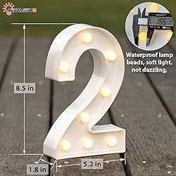 HXWEIYE Light Up Numbers-2, LED Marquee Number