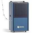 Moiswell 250 Pints Commercial Dehumidifier with Pump for Large Spaces, Industrial Heavy Duty Dehumidifiers with Drain Hose for Basements Warehouse Water Damage Restoration, 5-Year Warranty