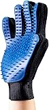 2-in-1 Pet Glove: Grooming Tool + Furniture Pet Hair Remover Mitt - For Cat & Dog - Long & Short Fur - Gentle Deshedding Brush - Rubber Tips for Massage - Soft Groomer Mitt - Your Pet Will Love (blue)
