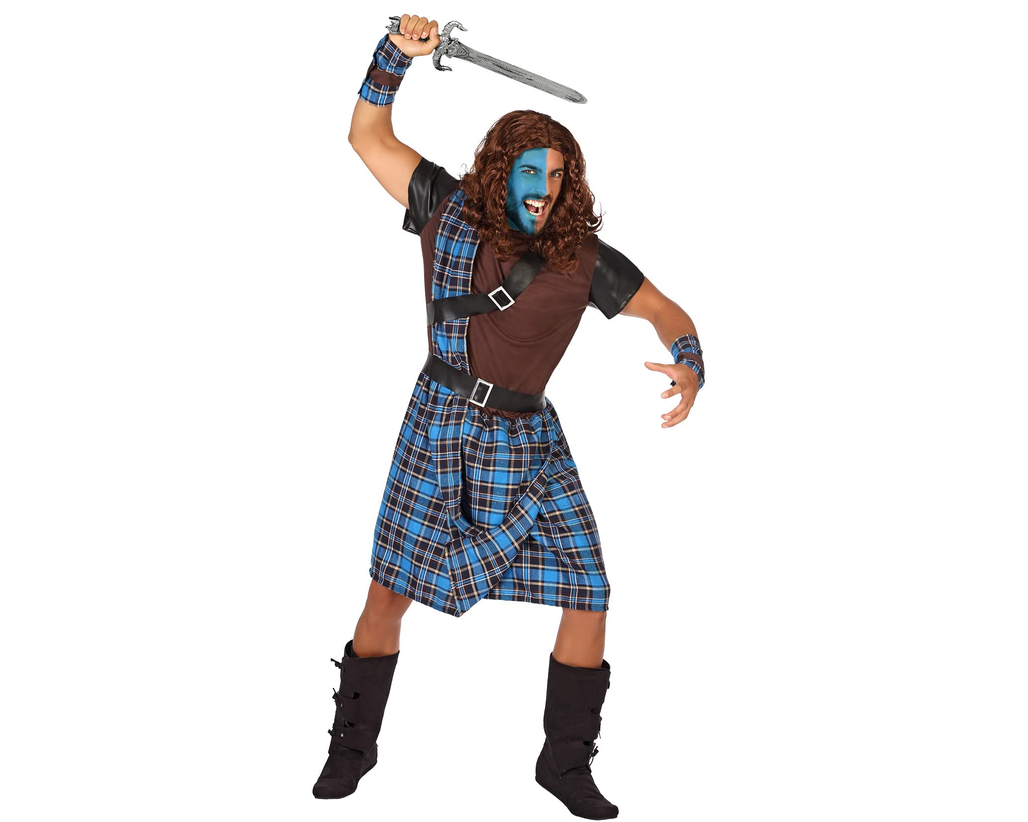 Atosa-63316 Atosa-63316 Scottish Fancy Dress Costume, Adult, Men, 63316, Blue, XXL
