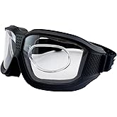 Epoch Eyewear Luca Over The Glasses Motorcycle Goggles Biker Anti-Fog Clear Lenses ANSI Z87.1 Safety Rated