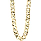 Jewels By Lux Stainless Steel Or Yellow-Tone Unisex 16-40 Inches Cuban Fashion Link Chain Necklace