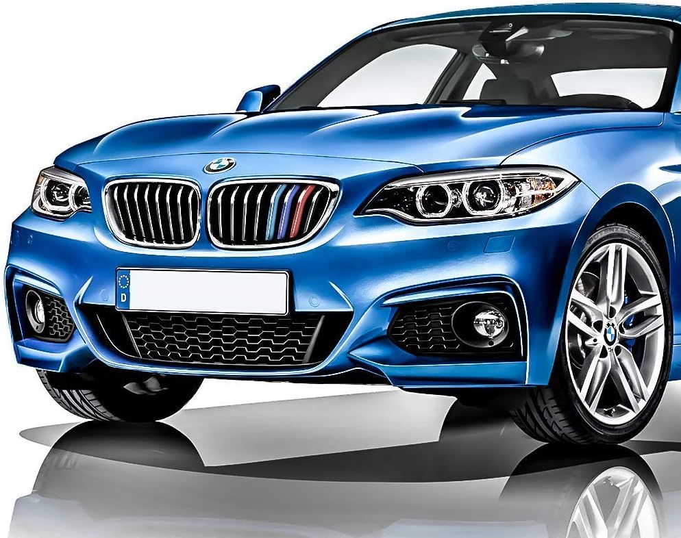Clip -In Grill Inserts Cover Stripes compatible with F22 F23 Series 2 2014-Present 8 Bars M Power Sport Tech Performance Styling Tuning