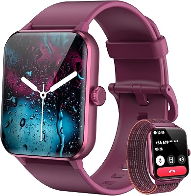 Relógio inteligente feminino (Fazer/Receber Chamadas), Relógio Inteligente Feminino de 1,85" - Monitor de Frequência Cardíaca/Oxímetro/Sono, Mensagens do Whatsapp, Pulseira de Atividade - 100+ Modos Desportivos, Pedómetro, Android iOS