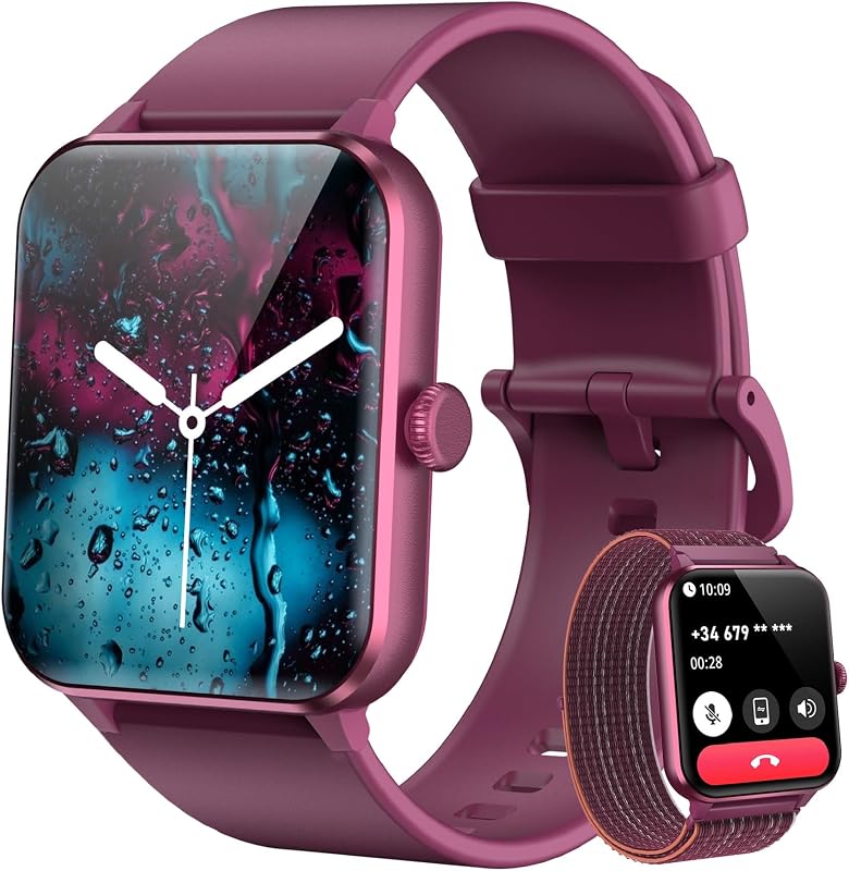 Relógio inteligente feminino (Fazer/Receber Chamadas), Relógio Inteligente Feminino de 1,85" - Monitor de Frequência Cardíaca/Oxímetro/Sono, Mensagens do Whatsapp, Pulseira de Atividade - 100+ Modos Desportivos, Pedómetro, Android iOS — foto 1 de 7