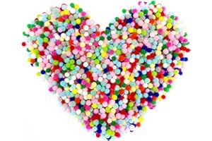 BLMHTWO 2000 Pieces Pom Poms Pom Poms Arts and Crafts Pompoms with Multicolors Pompoms for Crafts Mini Cute Pom Pom for DIY Creative Crafts Decorations, 8mm/0.3 in
