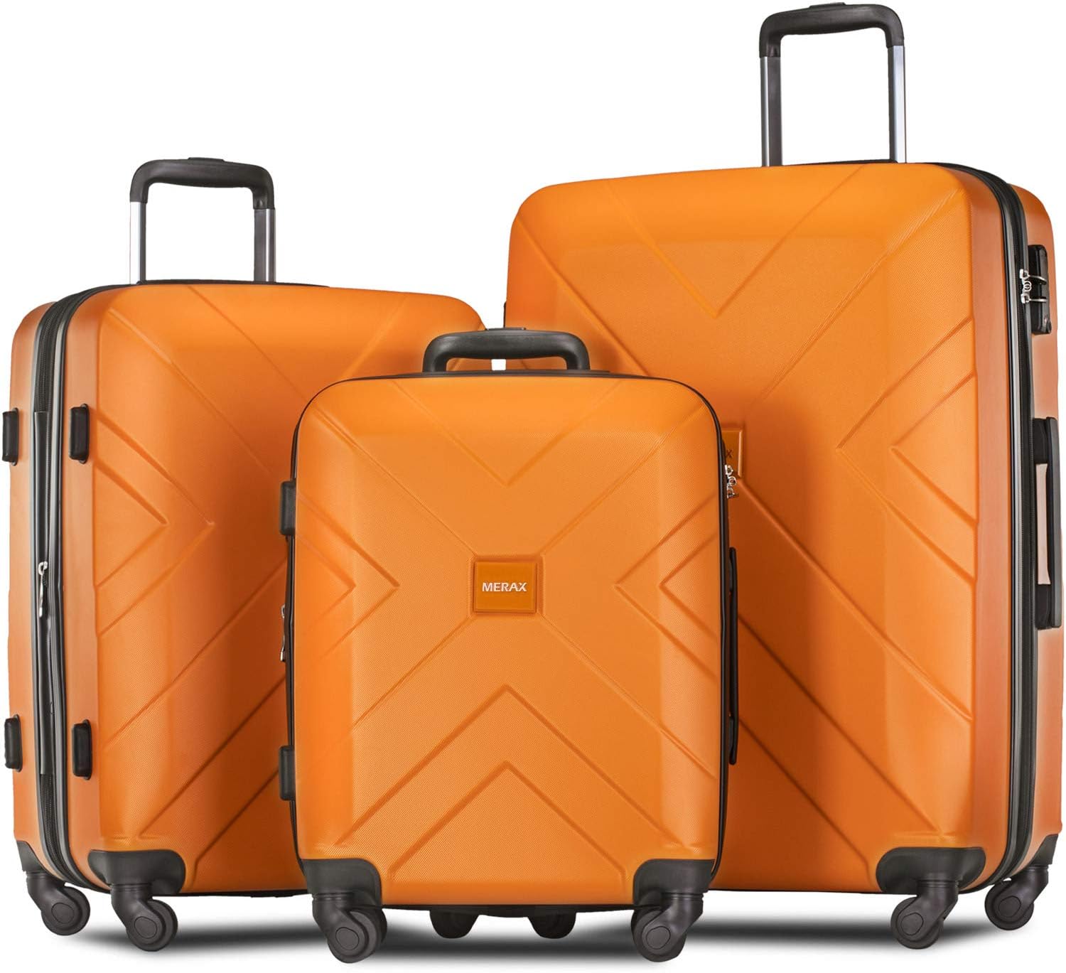 orange luggage sets