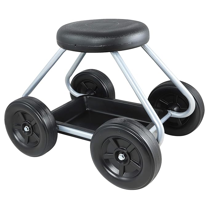 UPP Rollsitz Easy Work bis 130 Kg belastbar - knieschonend - Sitzhöhe 40cm - Rückenschonendes Arbeiten für Garten, Haushalt &