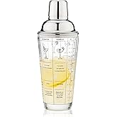 True Glass Cocktail Shaker with 7 Classic Recipes and Measurements for Cold Brew Cocktails, Home Bar Accessories, Bar Tools, Bartender Gifts, Hosting Essentials, 13.5 oz, Set of 1, Clear