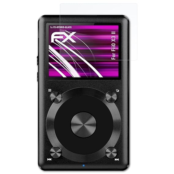 atFoliX Glasfolie kompatibel mit FiiO X3 II Panzerfolie, 9H Hybrid-Glass FX Schutzpanzer Folie