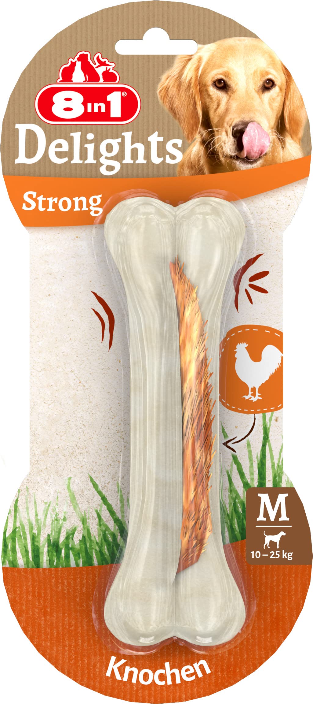 8in1 Delights Chicken Chew Bone, Size M (1 x 90 g)