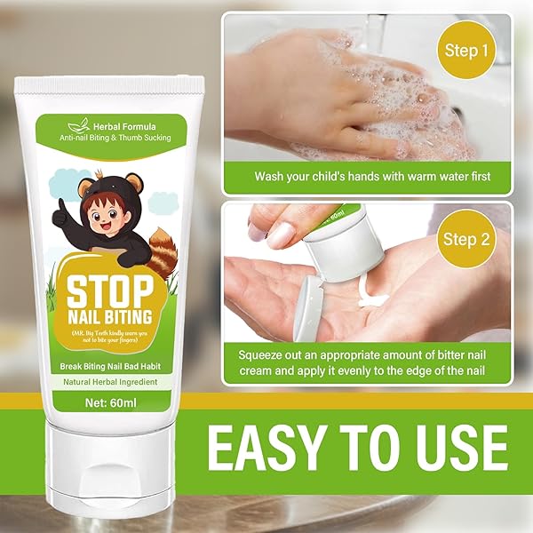 NAIL BITING TREATMENT FOR KIDS, NAIL BITING PREVENTION FOR KIDS & ADULTS, 100% NATURAL PLANTS