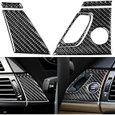NVCNX Real Carbon Fiber Trim for BMW X5 E70 X6 E71 Interior Accessories | for X5 E70 2007-2013 / X6 E71 2008-2014 2009 2010 2011 2012 2013, Dash Engine Ignititon Panel Cover, Sticker Decal, 5PCs