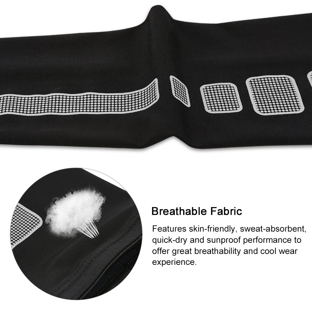 Vbiger 1 Pair Compression Arm Sleeves UV Protection Arm Sleeves Hand Cover Sleeves Anti-slip Arm Protectors for Men & Women