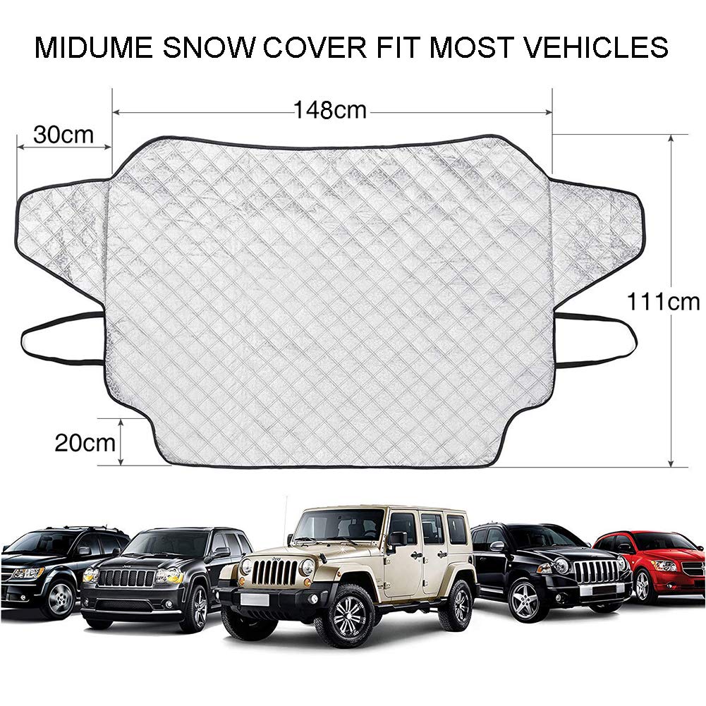 Antstorm Car Windshield Snow Cover,Windshield Ice&Frost Covers,Car Wiper Visor Frost Guard Protector,All Weather Summer Windproof Sun Shade for Cars/Trucks/Vans/SUV. (Medium Snow Cover)