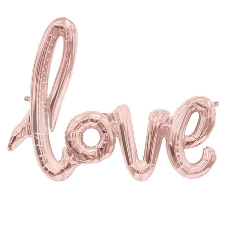 ballonfritz® love-Schriftzug Luftballon in Rosegold - XXL Folienballon als Hochzeits-Deko, Liebes-Geschenk oder Überraschung 