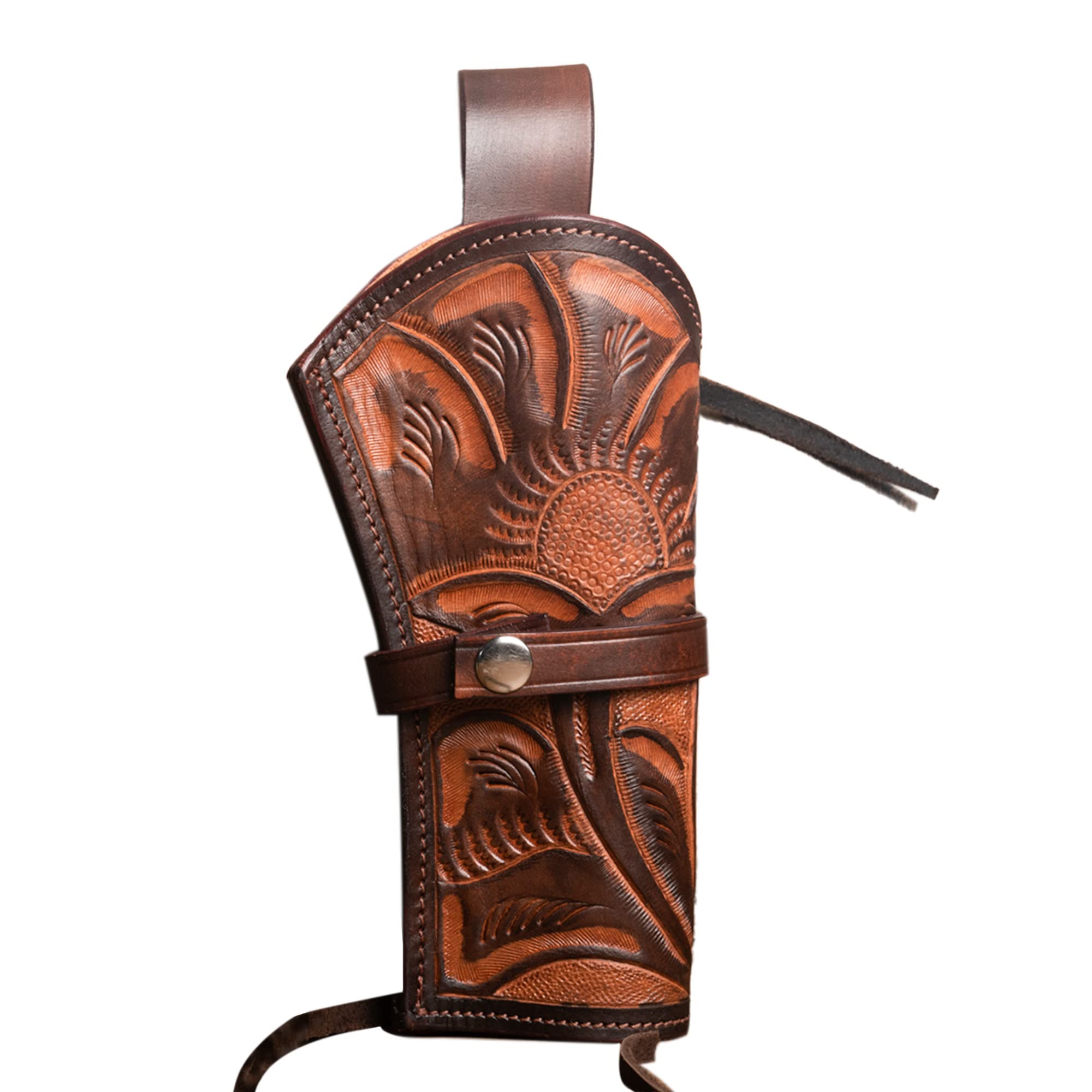 Hulara 22 Caliber Western Tooled Leather Gun Holster 22 .38 .44 .45 .357 .358 Caliber Authentic Handmade Hand Tooled