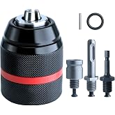 1/2"-20 Keyless Drill Chuck Adapter 3-in-1 for Impact Driver | 1.5-13mm capacity. Includes 1/4" Hex, 1/2" Sq &amp; 3/8" SDS-Plus. Fits impact drivers, wrenches &amp; rotary hammers
