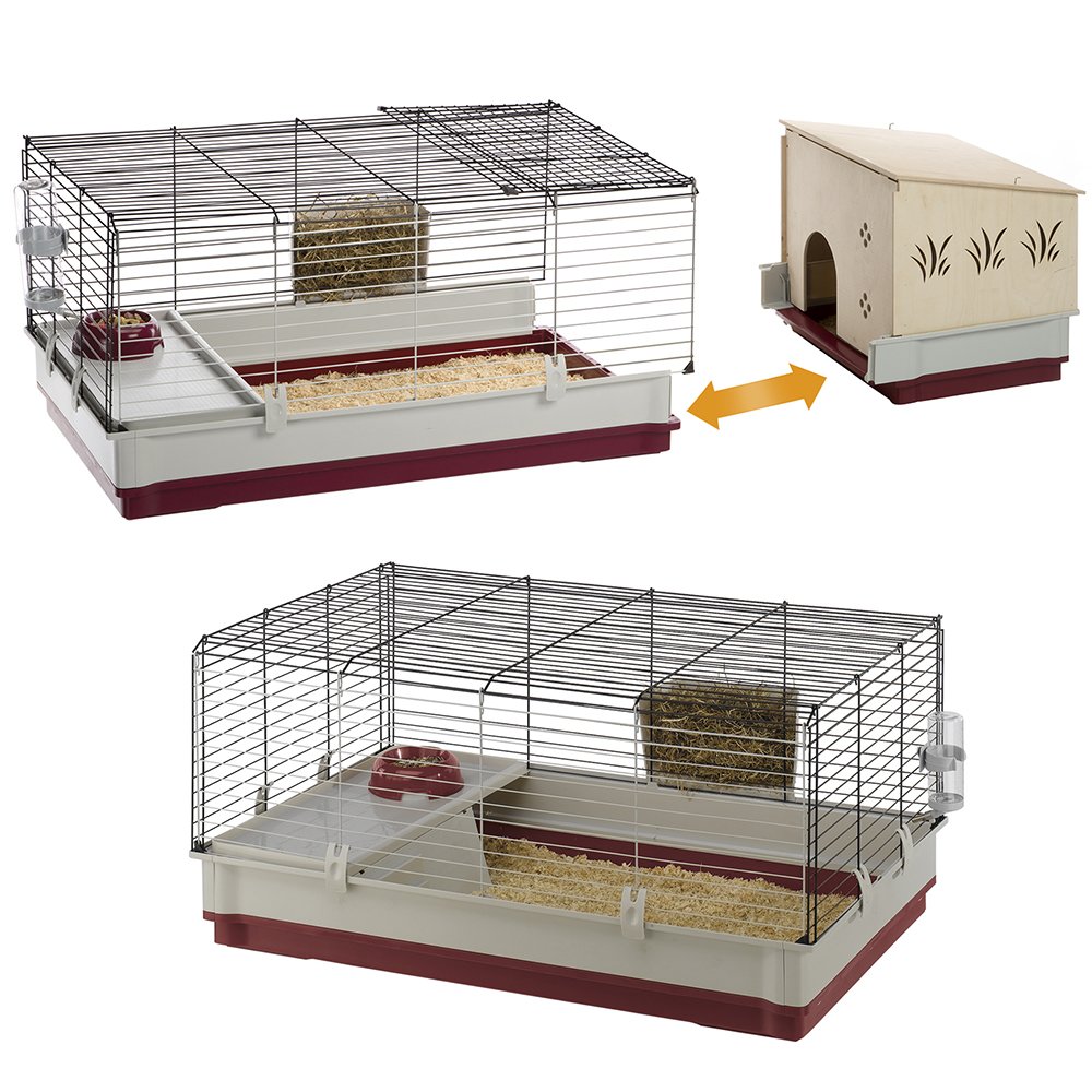 Ferplast Krolik Rabbit Cage ExtraLarge Rabbit Cage w/Wood or Wire