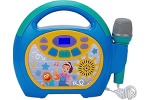 eKids Ms Rachel Kids Karaoke Machine, Portable Bluetooth Party Speaker with Microphone and Built-in Music, Designed for Fans of Ms Rachel Toys