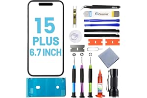Tpyag for iPhone 15 Plus Screen Replacement, Glass Replacement for iPhone 15 Plus 6.7 inch, Screen Repair Kit with Waterproof Adhesive(NO OLED & Touch Digitizer)