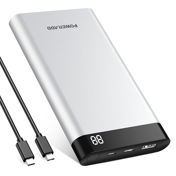POWERADD Virgo?Powerbank USB Typ C 10000mAh Handy Externer Akku mit LED Anzeige, superschnelles Laden Ladegerät mit USB C lad
