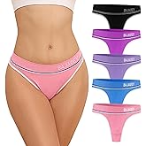 BAJAOEY Thongs for Women Pack G String Thongs for Women Cotton Thong Underwear Sexy Soft T-back Underwear women 5 Pack