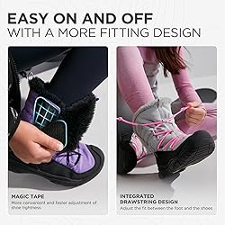 HAPPY NOCNOC Boys Girls Snow Boots Waterproof