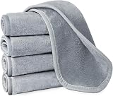 URAQT 5 Pack Microfiber Face Cloths Makeup Remover Washable Grey 40x17cm view 1