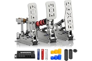 SIMSONN Plus X Sim Racing Pedals PC Racing Simulator Load Cell HE Hydraulic Pedal Support Haptic Pedals Reactor - Sliver (Sil