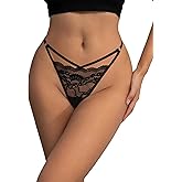 comeondear Lace G String Underwear for Women Sexy Lace Strappy Underwear Thong Plus Size Micro Thong Panties