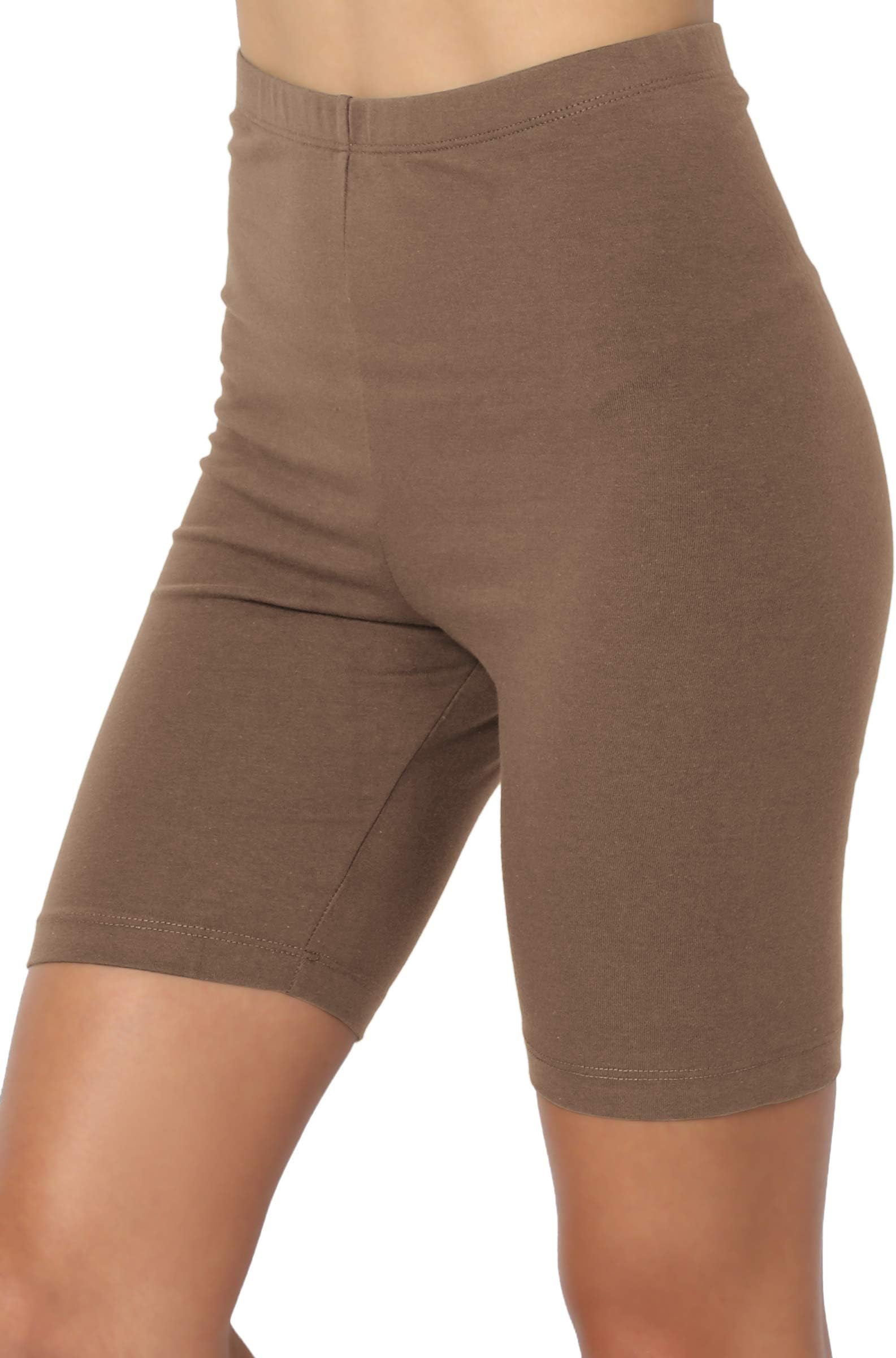 TheMogan Mid Thigh Stretch Cotton Span High Waist Active Bermuda Short Leggings