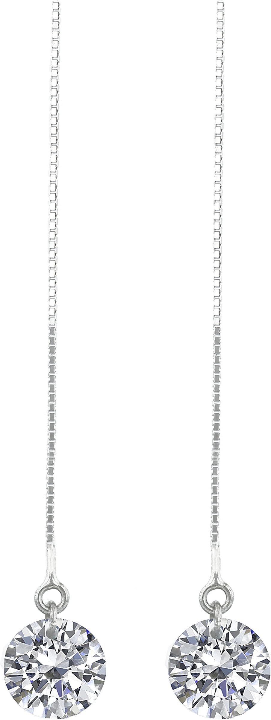 MUUII “Shooting Star” 925 Sterling Silver Earrings made with Cubic Zirconia crystals – Tear drop