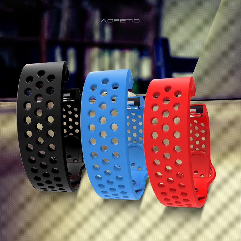 Fitbit Charge 2 Band,AOPETIO Silica gel Soft Silicone Fashion Replacement Sport Strap Bands for Fitbit Charge2 Smartwatch Fitness Wristband (Black, S (5.1-6.9inch))