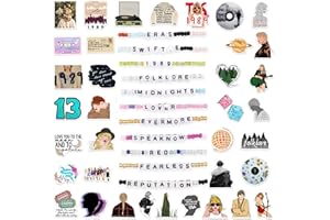 XUDAKAIXIN Taylor Friendship Bracelets Lover Fearless Anti Hero Folklore Speak Now 1989 Reputation Friendship Evermore Debut TS Bracelets 12 Pcs with 50 Pcs T-aylor Stickers