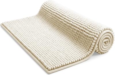 KEPLIN Non-Slip Microfibre Bath & Toilet Mat 50x80cm White
