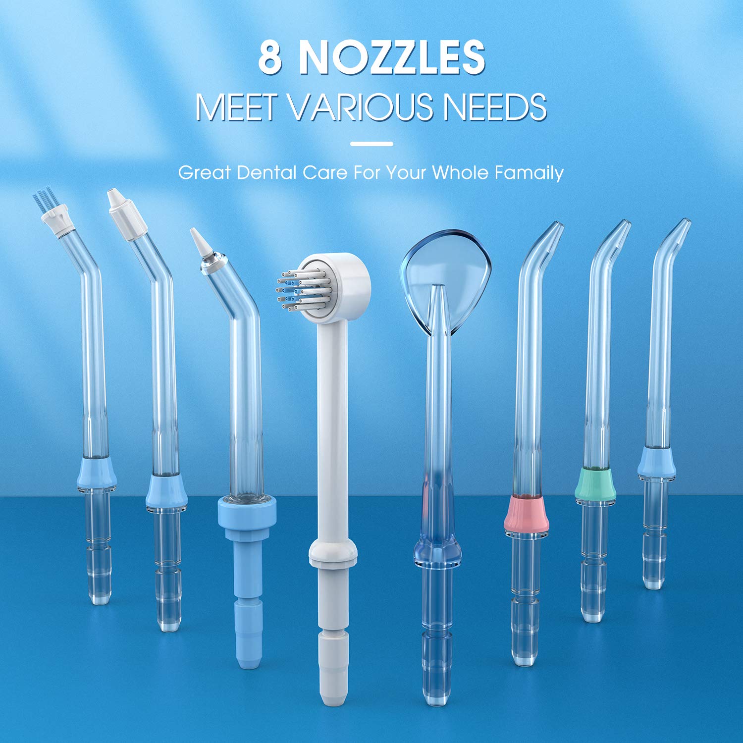 ATMOKO Dental Water Flossers for Teeth Cleaning with 8 Multifunctional Jet Tips, 600ml Capacity, Professional ertop Oral Irrigator for Braces Care,Teeth Cleaner, Quiet Design, Black: Beauty